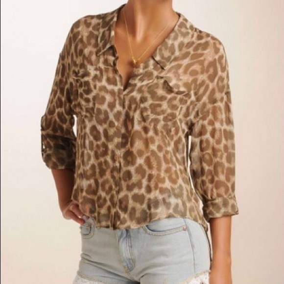 Free People Animal Print Button Down Shirt - Picture 5 of 8